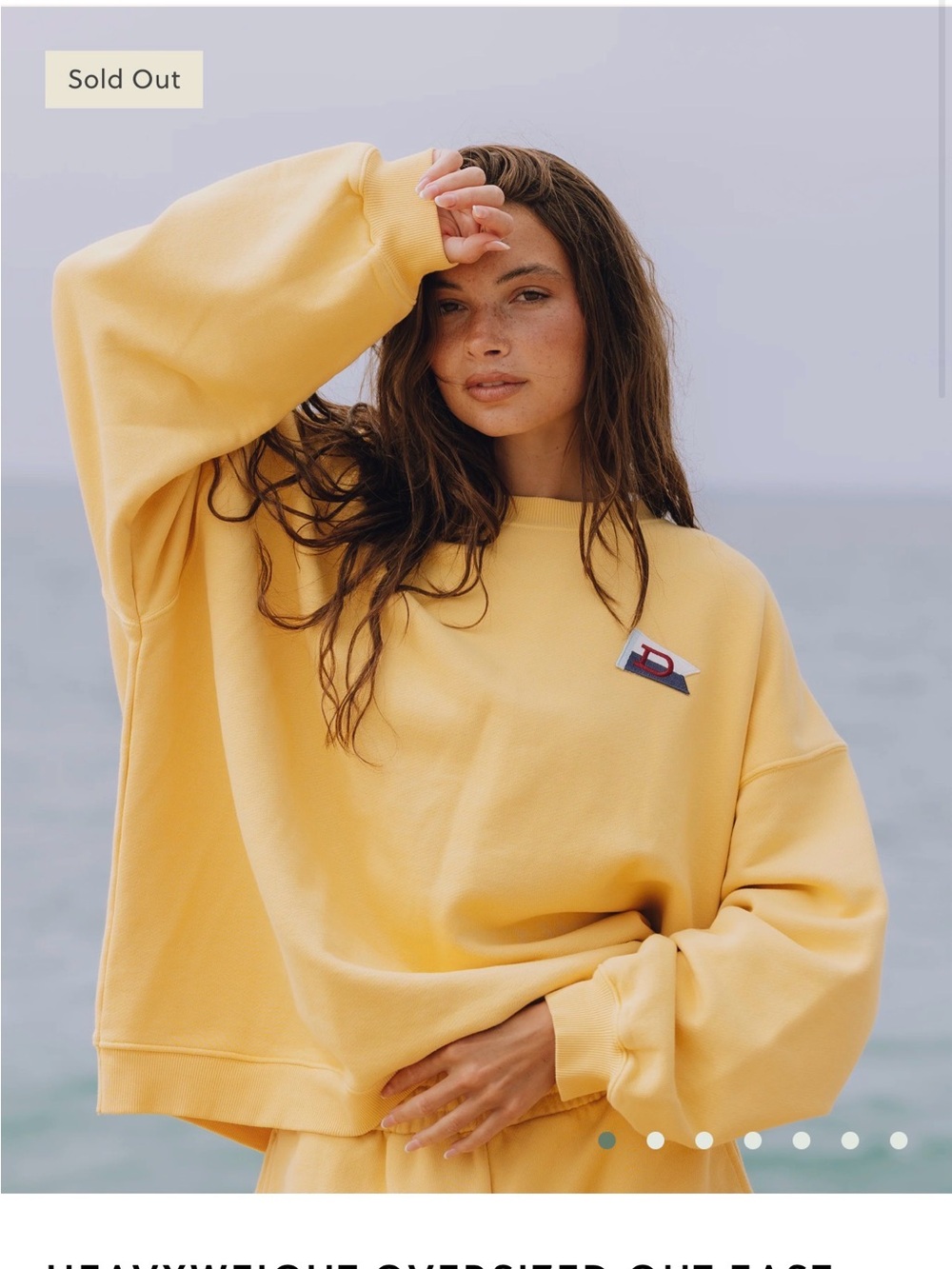 New! Daily Drills oversized Out East crewneck in yellow - Picture 8 of 9